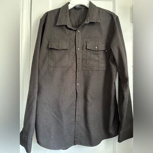 Oakley Long Sleeves Gray Button-Up Men’s Shirt, 2 Pockets Size: Large
